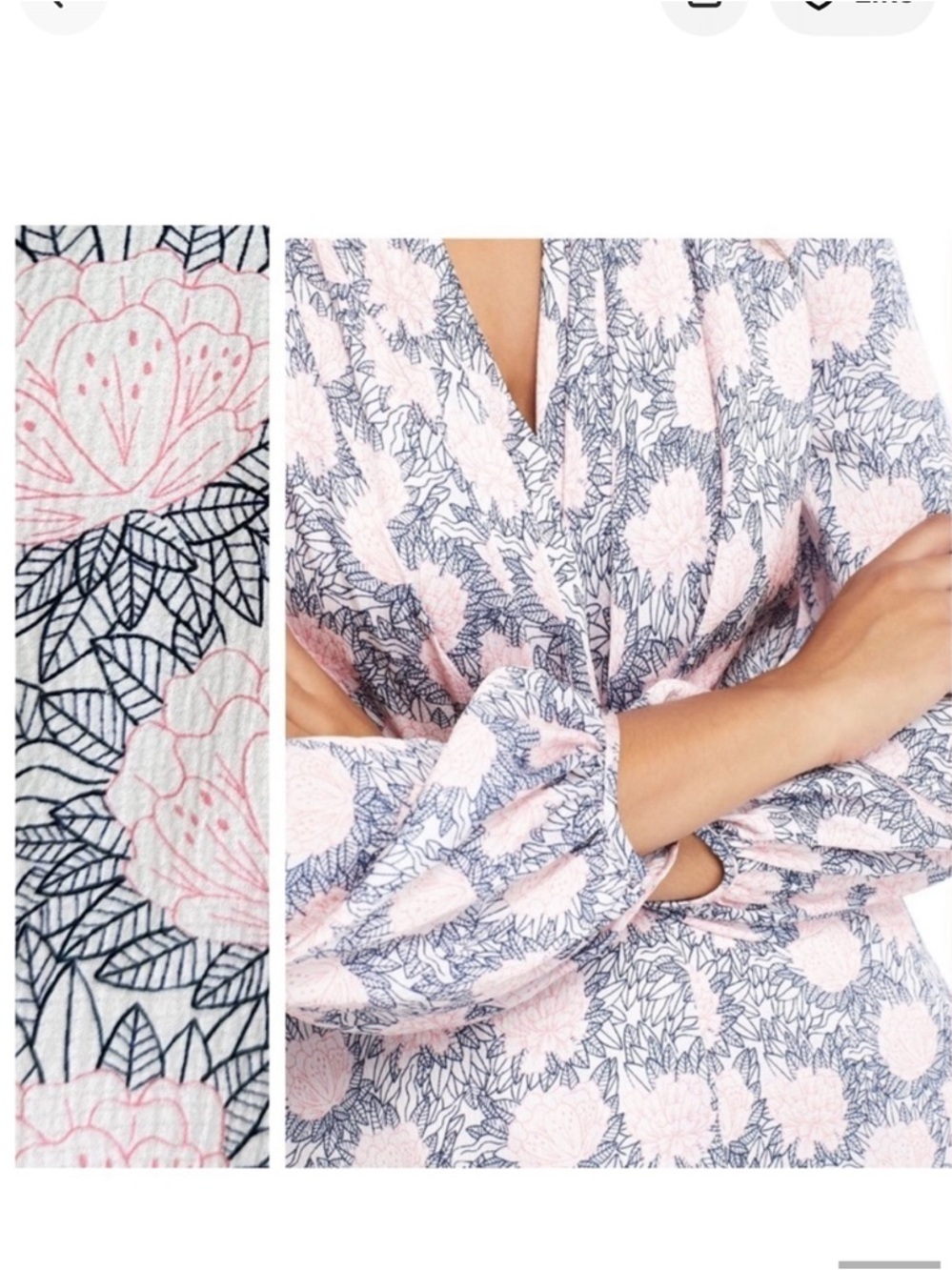 Gal Meets Glam Lizzie Pink and Navy Floral V-Neck Midi Dress from Nordstrom - Picture 9 of 13